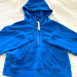 Lululemon oversized scuba half zip hoodie - bright turquoise blue size M/L